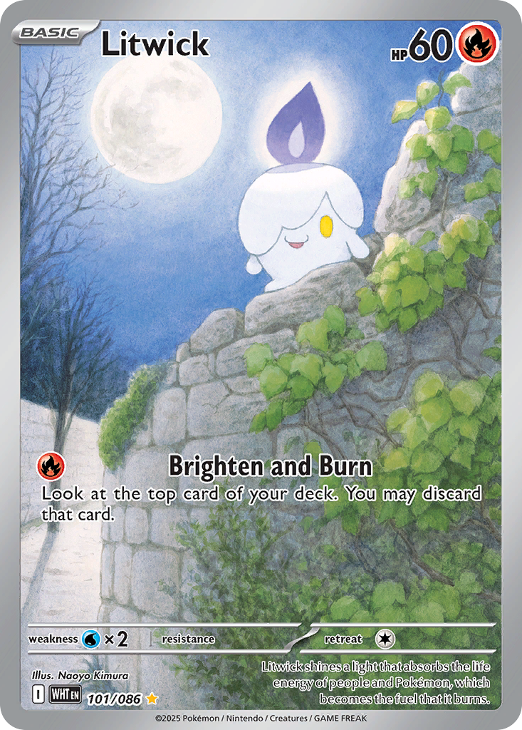 Litwick 101/086 WHT - Illustration Rare - White Flare - Near Mint Pokemon Card
