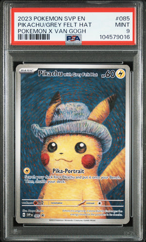 Pikachu Grey Felt Hat PSA 9 Front - Sv Black Star Promo