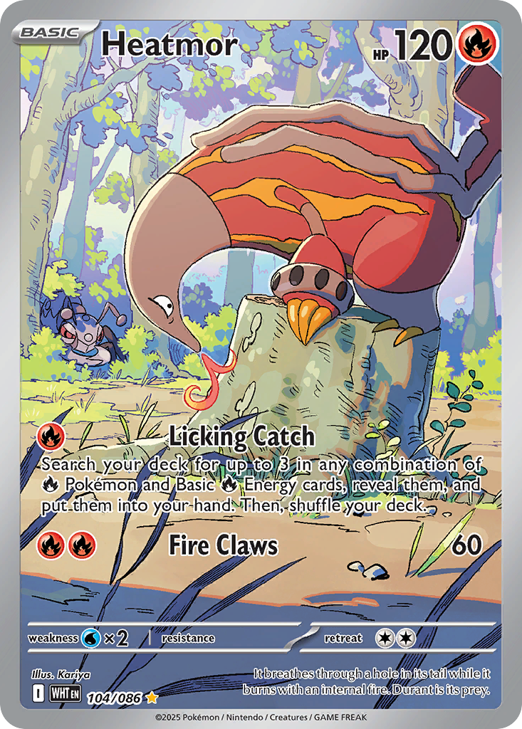 Heatmor 104/086 WHT - Illustration Rare - White Flare - Near Mint Pokemon Card