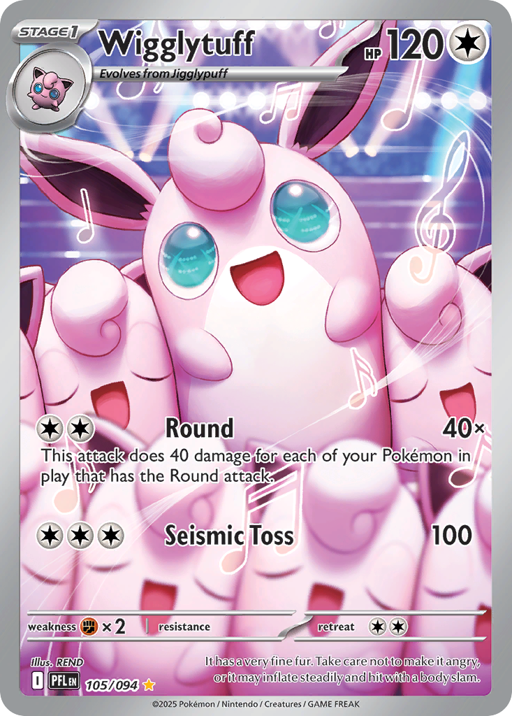 Wigglytuff 105/094 - Illustration Rare - Phantasmal Flames - Near Mint Pokemon Card