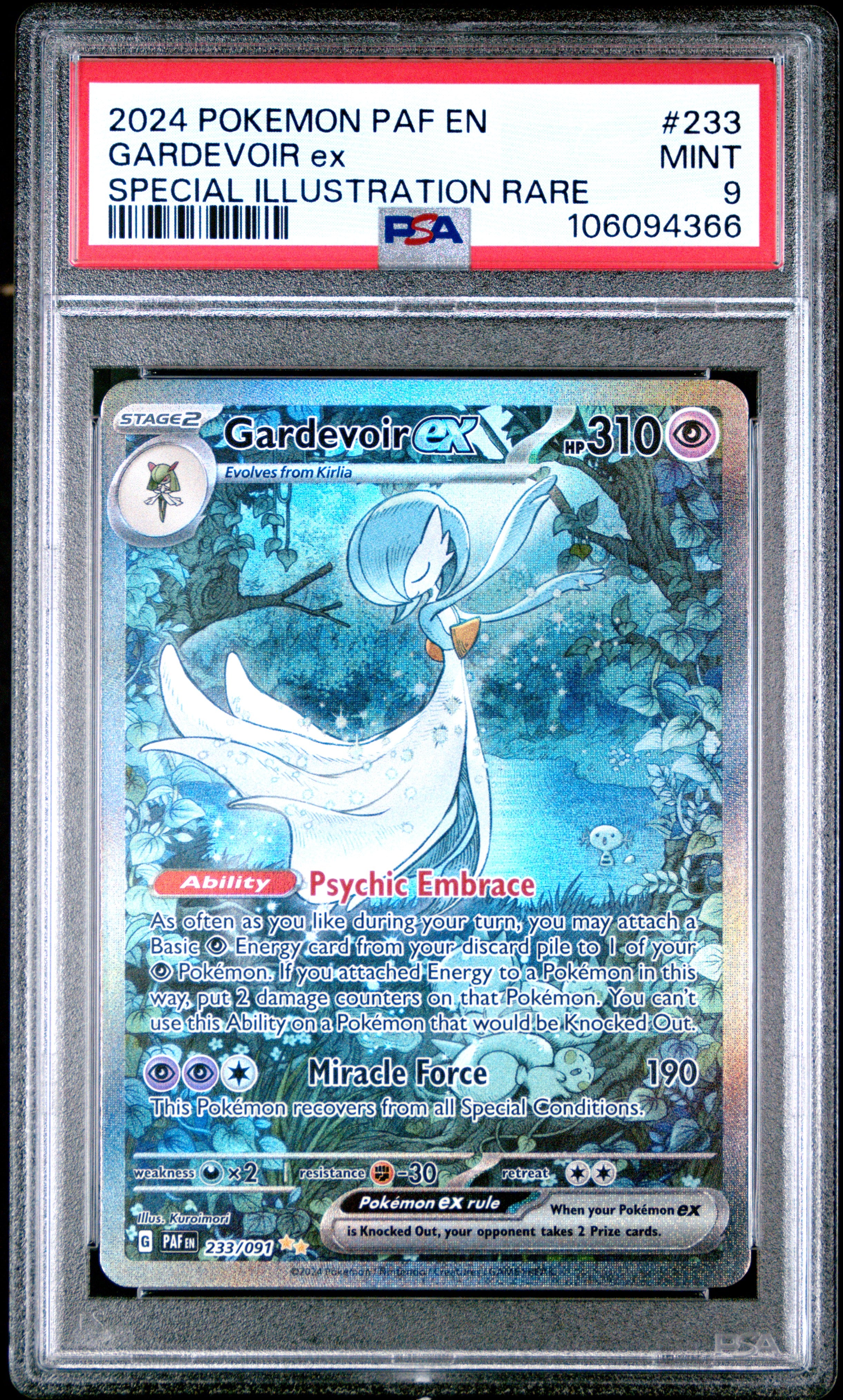 Gardevoir Ex PSA 9 Front - Paldean Fates