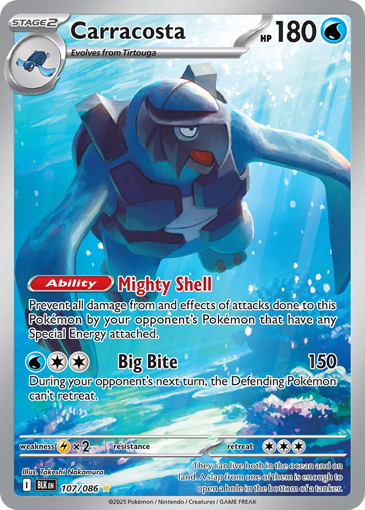 Carracosta 107/086 BLK - Illustration Rare - Black Bolt - Near Mint Pokemon Card