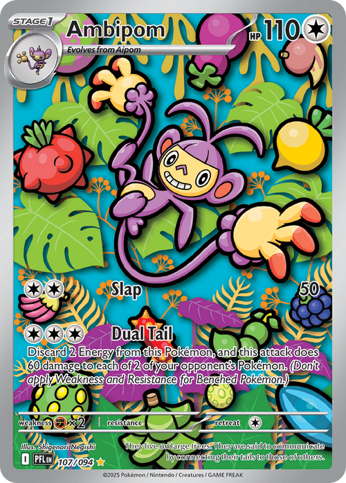 Ambipom 107/094 - Illustration Rare - Phantasmal Flames - Near Mint Pokemon Card
