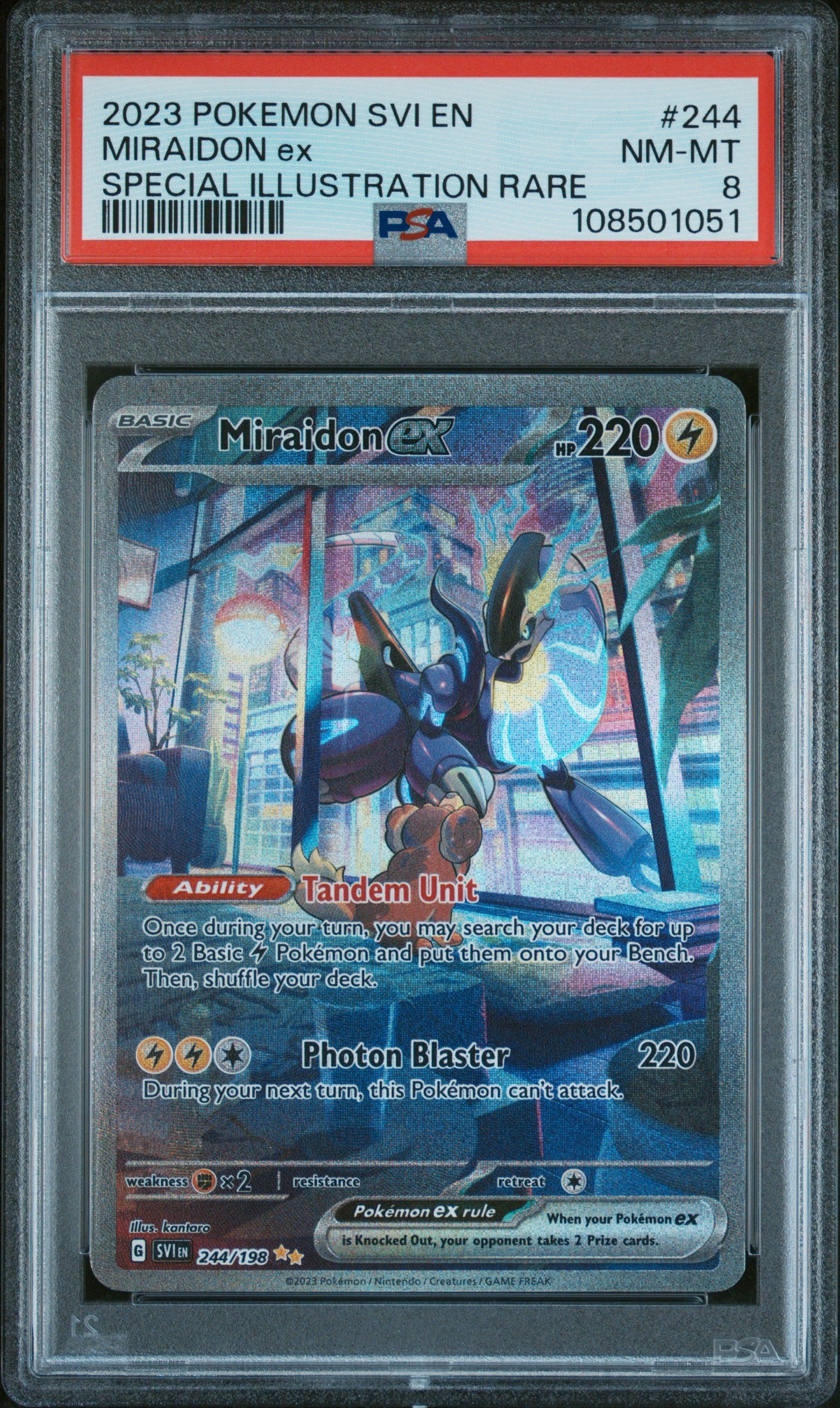 Miraidon ex PSA 8 - Scarlet & Violet - Cert 108501051 Front