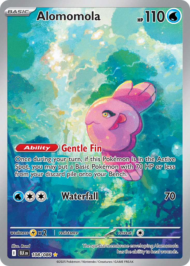 Alomomola 108/086 BLK - Illustration Rare - Black Bolt - Near Mint Pokemon Card