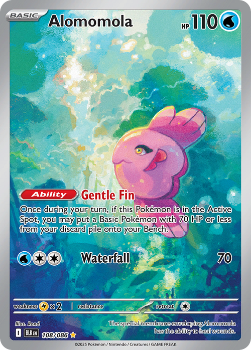 Alomomola 108/086 BLK - Illustration Rare - Black Bolt - Near Mint Pokemon Card