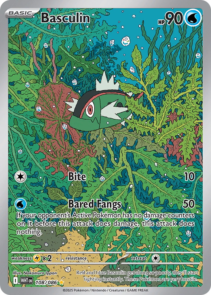 Basculin 108/086 WHT - Illustration Rare - White Flare - Near Mint Pokemon Card
