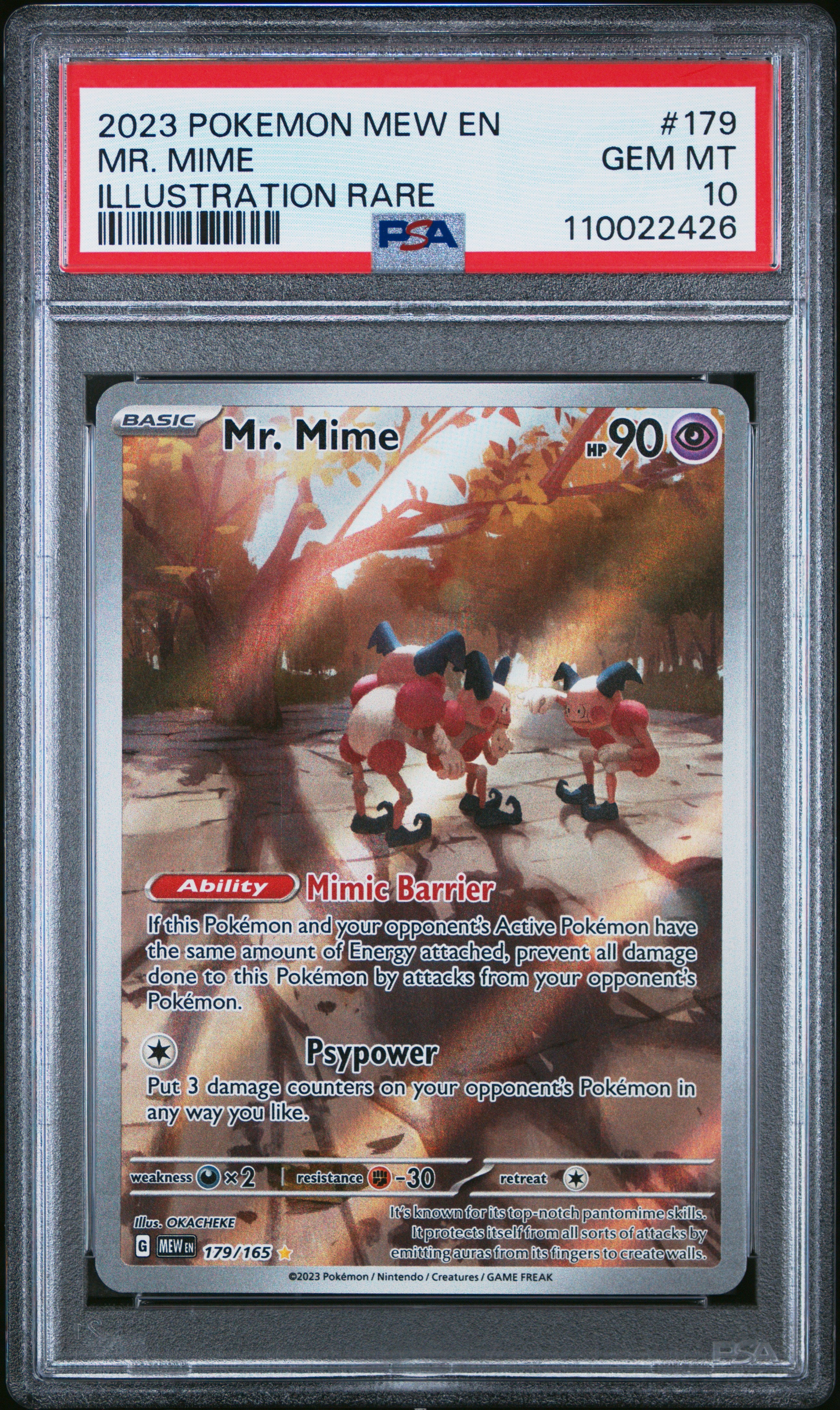 Mr. Mime PSA 10 - MEW EN-151 - Cert 110022426 Front