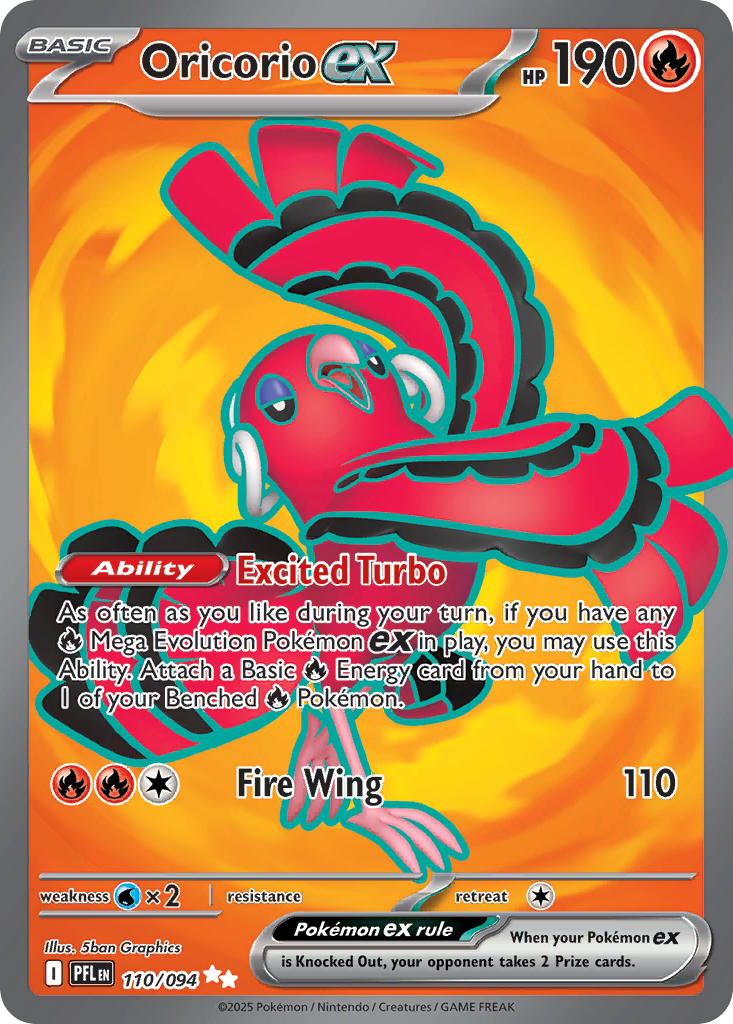 Oricorio ex 110/094 - Full Art - Phantasmal Flames - Near Mint Pokemon Card
