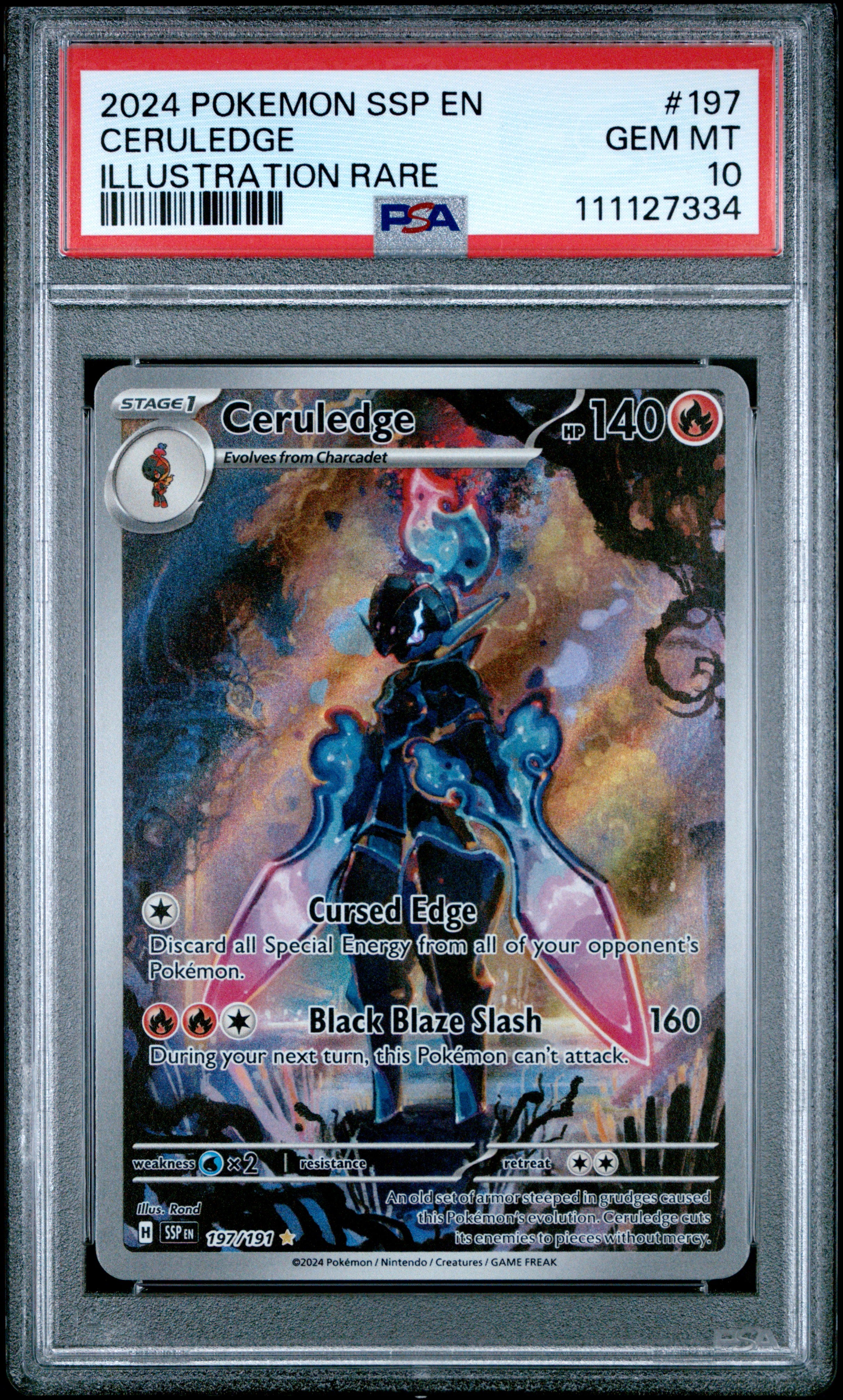 Ceruledge PSA 10 Front - Surging Sparks