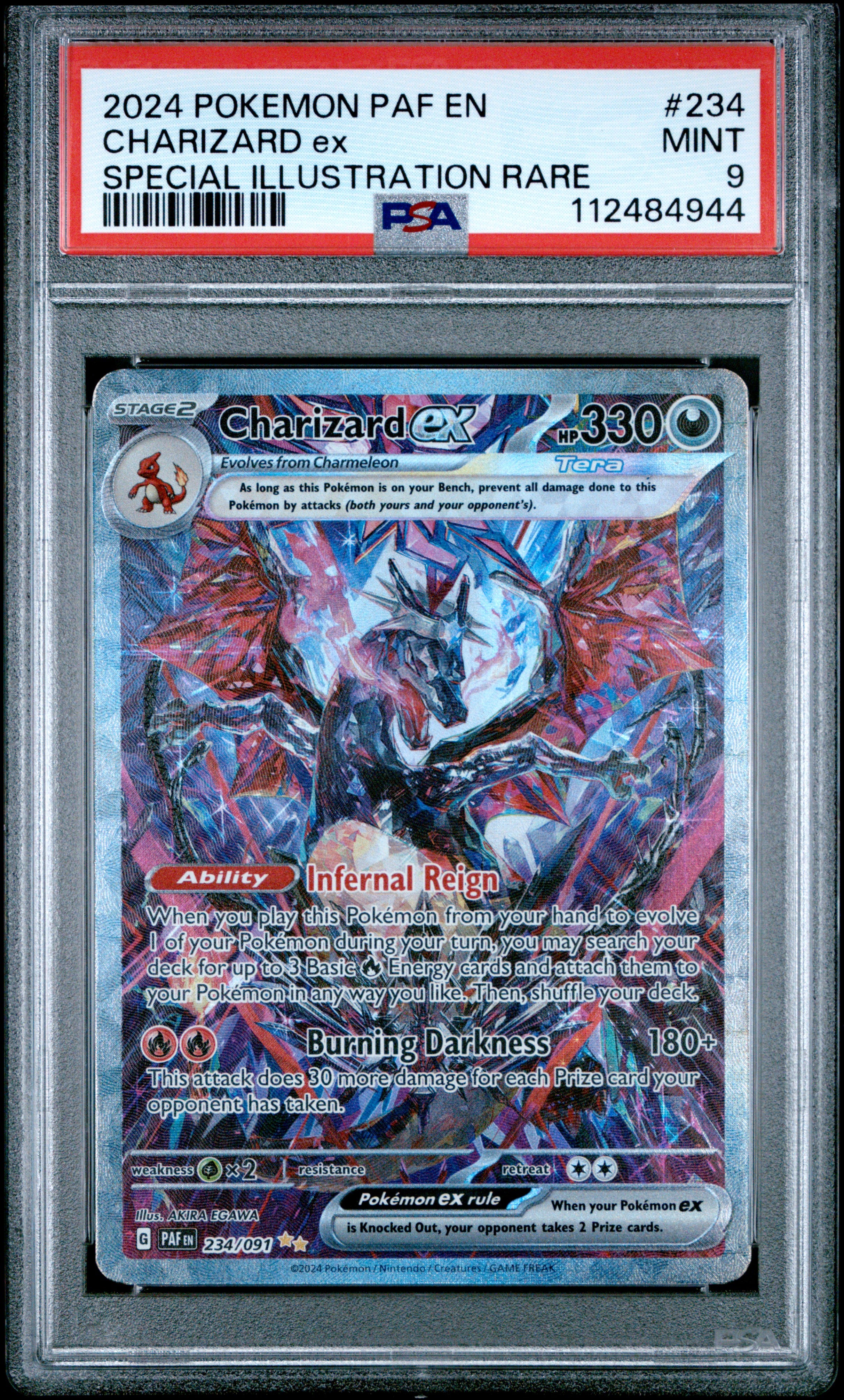 Charizard ex PSA 9 Front - Paldean Fates