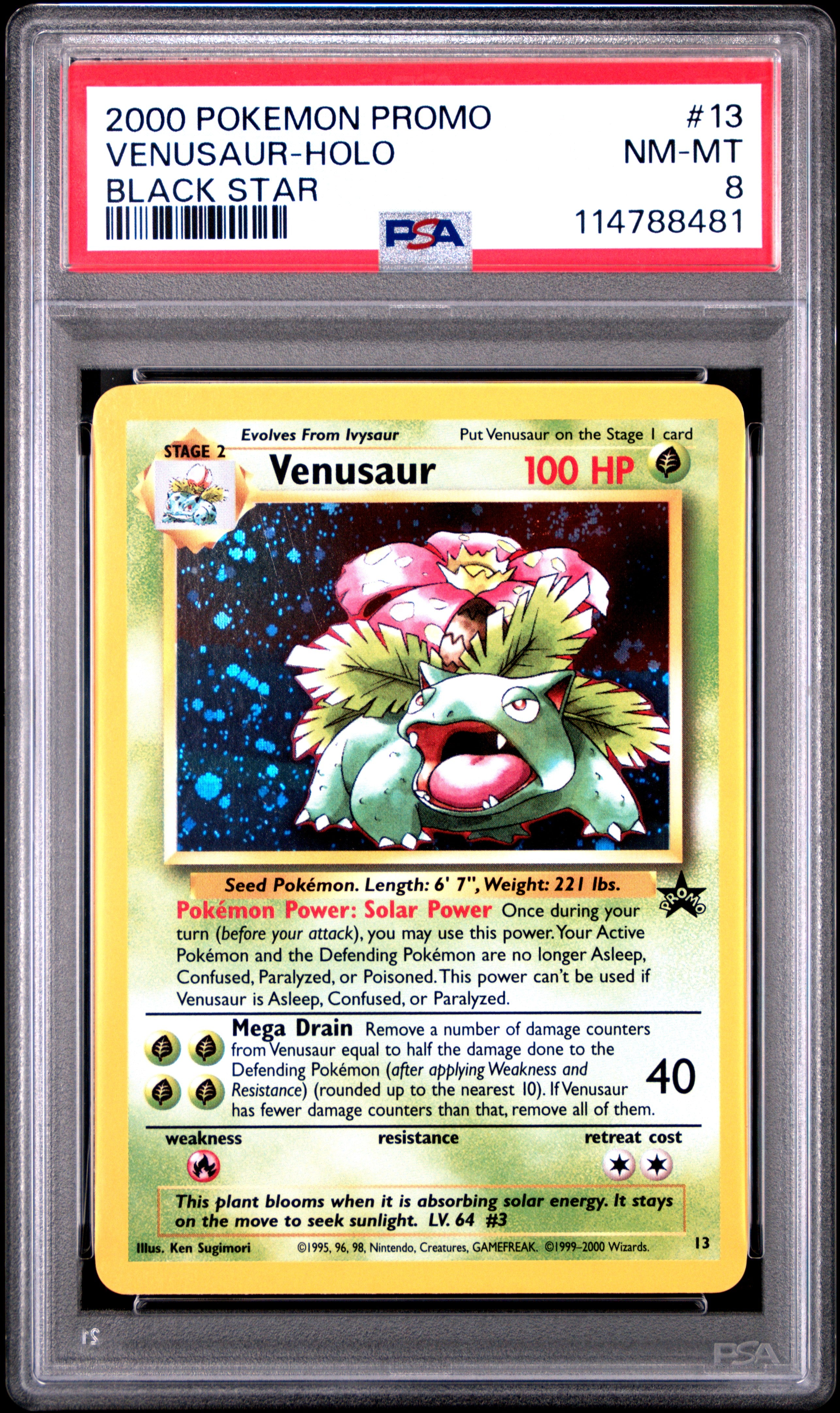 Venusaur PSA 8 - Black Star Promo - Cert 114788481 Front