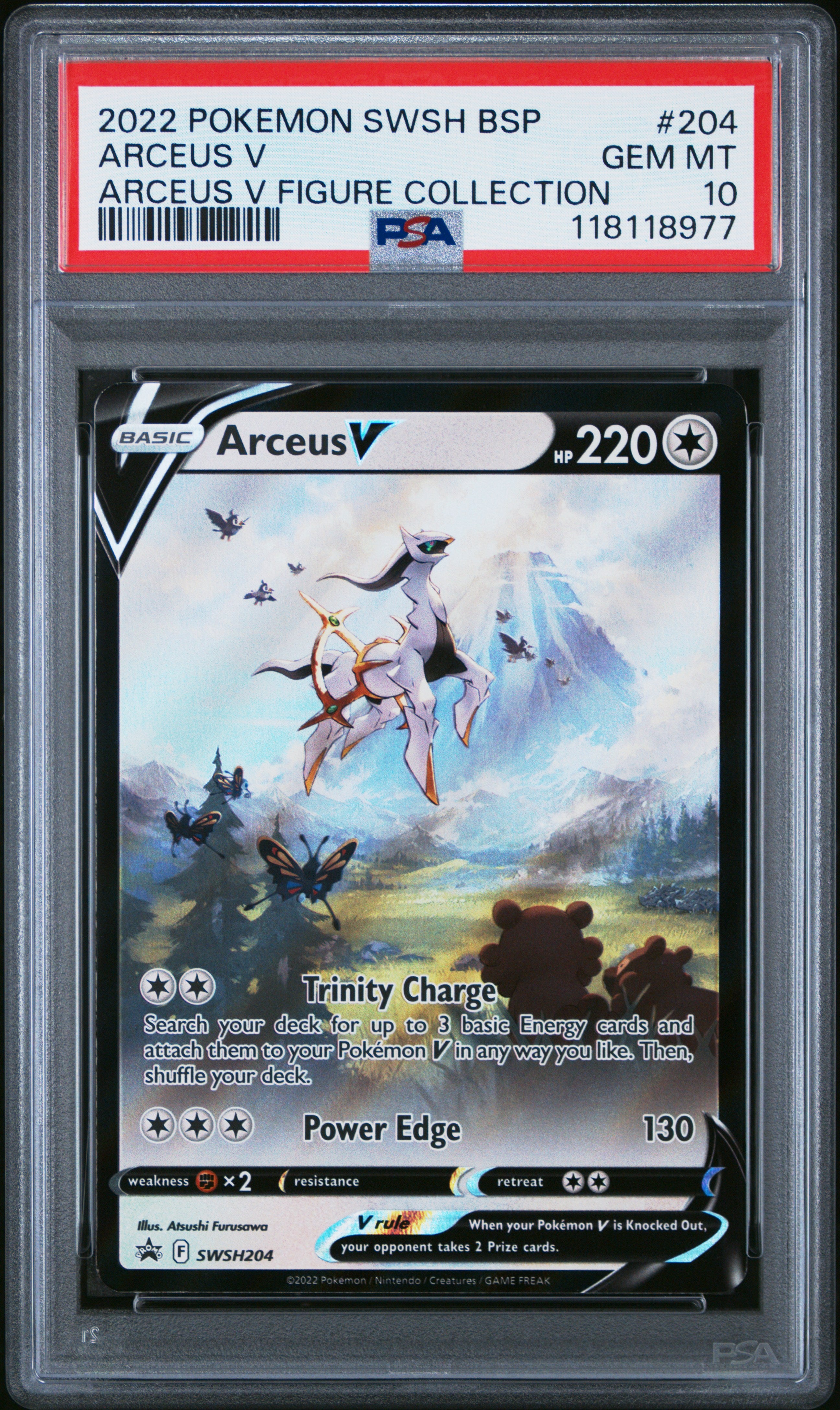 Arceus V PSA 10 - SWSH Black Star Promo - Cert 118118977 Front