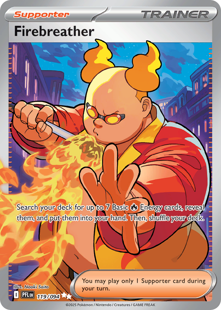 Firebreather 119/094 - Full Art - Phantasmal Flames - Near Mint Pokemon Card