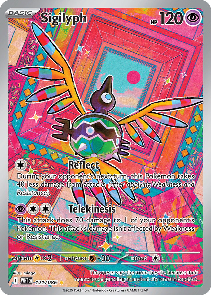 Sigilyph 121/086 WHT - Illustration Rare - White Flare - Near Mint Pokemon Card