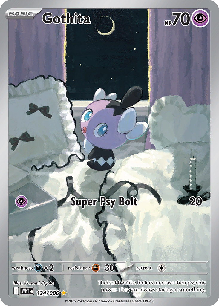 Gothita 124/086 WHT - Illustration Rare - White Flare - Near Mint Pokemon Card