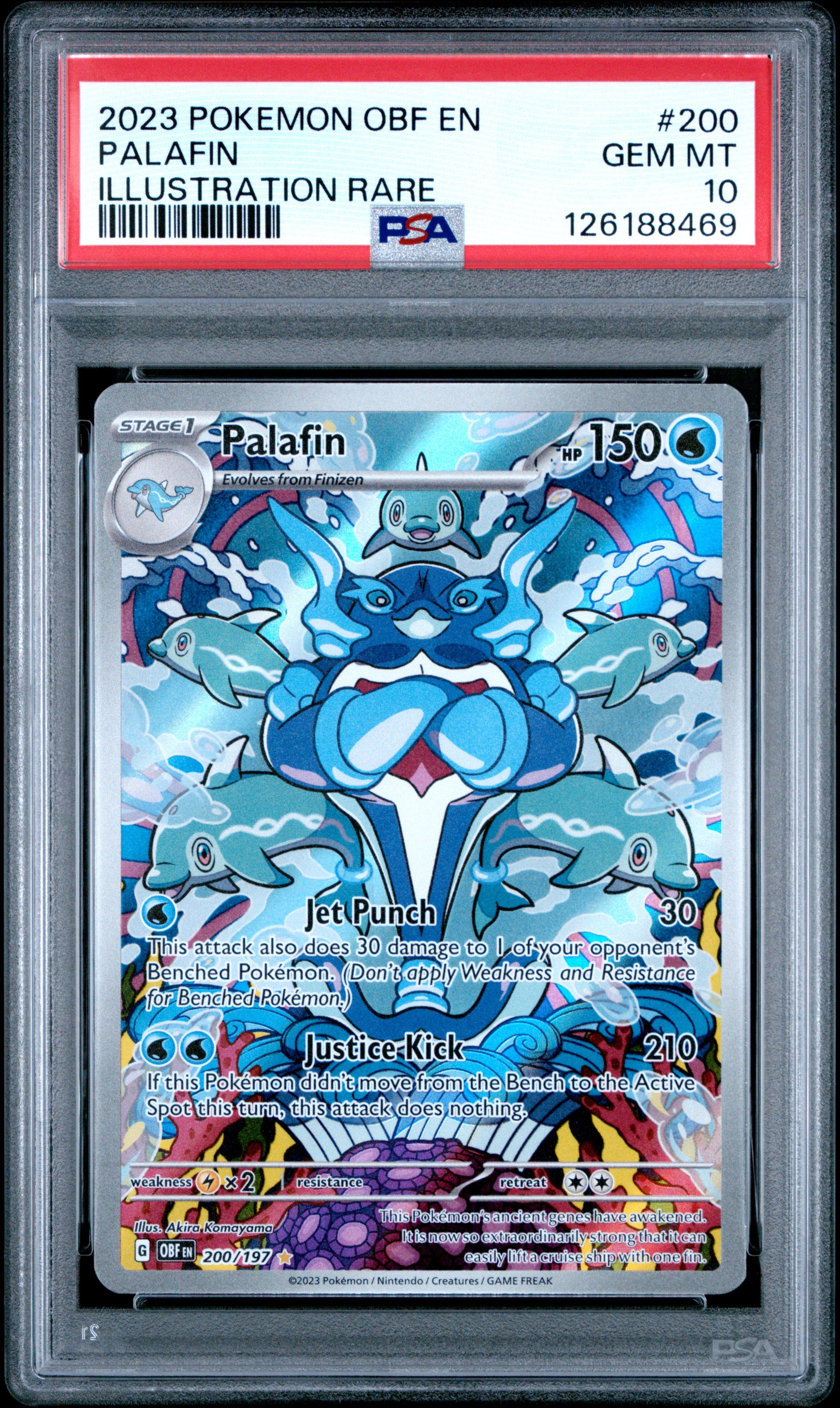 Palafin PSA 10 Front - Obsidian Flames