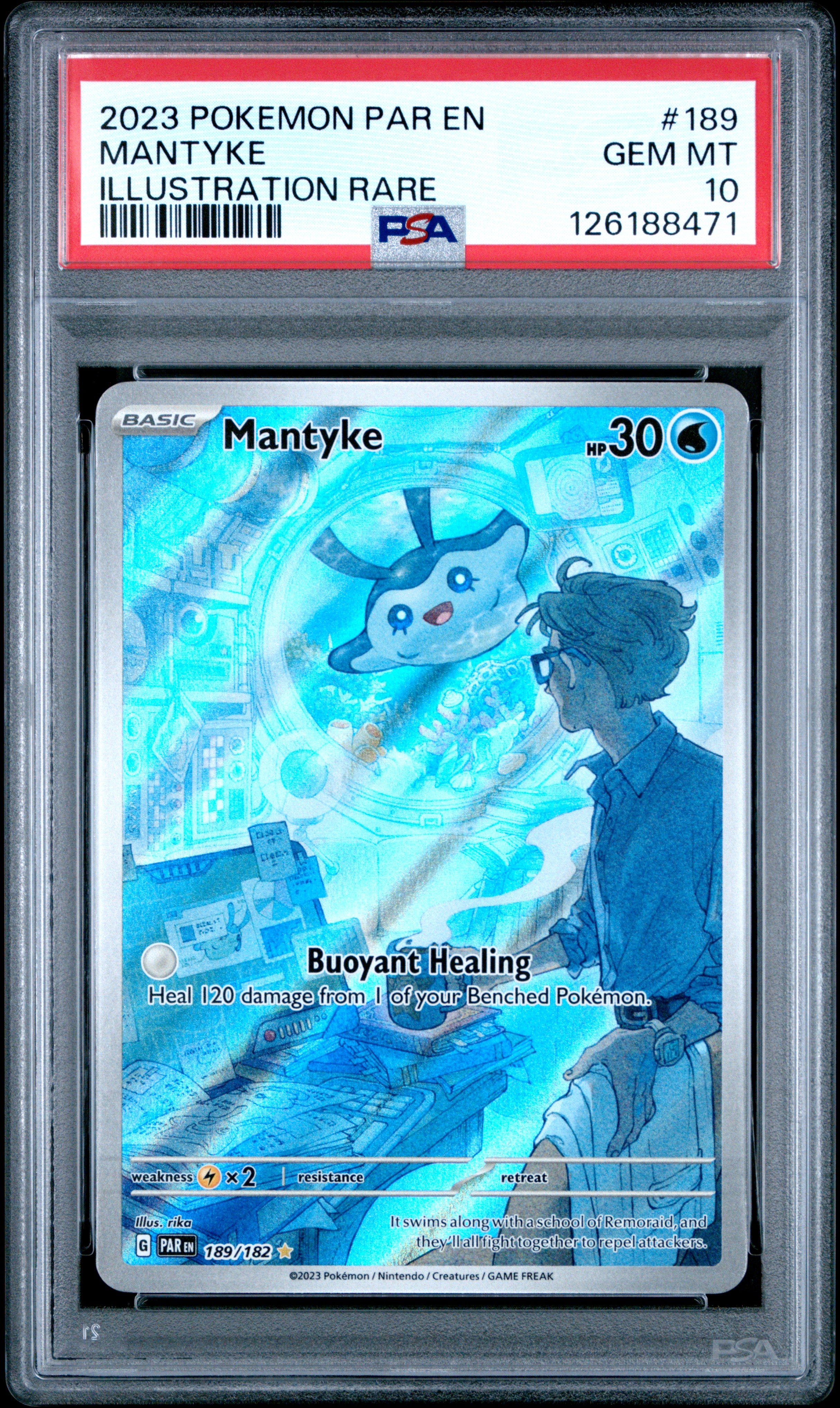 Mantyke PSA 10 Front - Paradox Rift