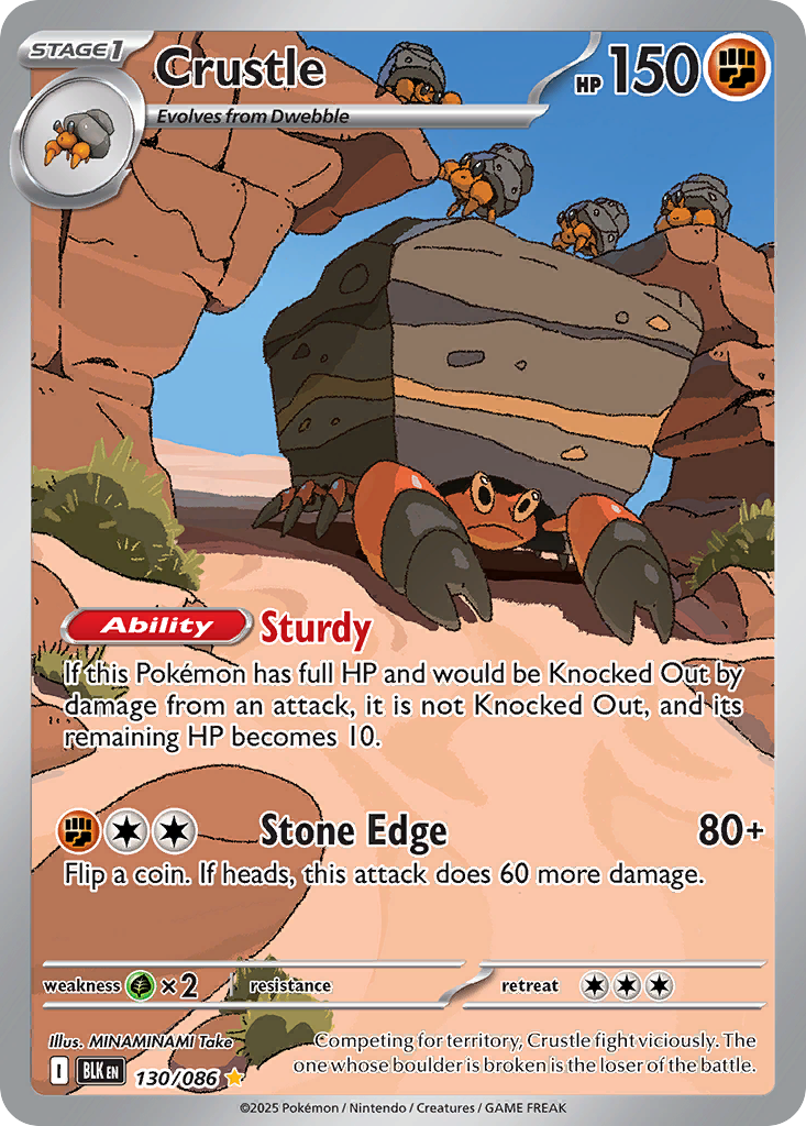 Crustle 130/086 BLK - Illustration Rare - Black Bolt - Near Mint Pokemon Card