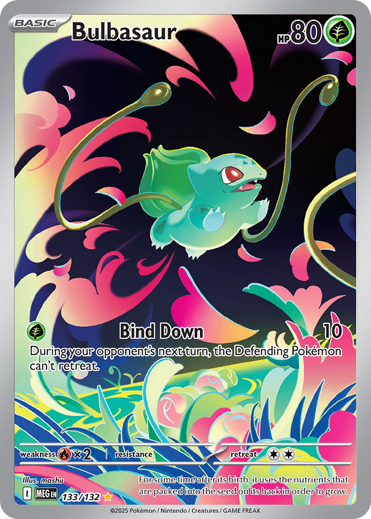 Bulbasaur 133/132 - Illustration Rare - Mega Evolution Base - Near Mint Pokemon Card