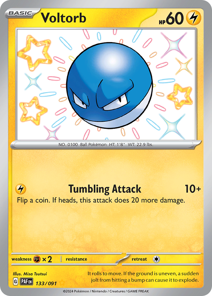 Voltorb 133/091 - Shiny Rare - Paldean Fates - Near Mint Pokemon Card