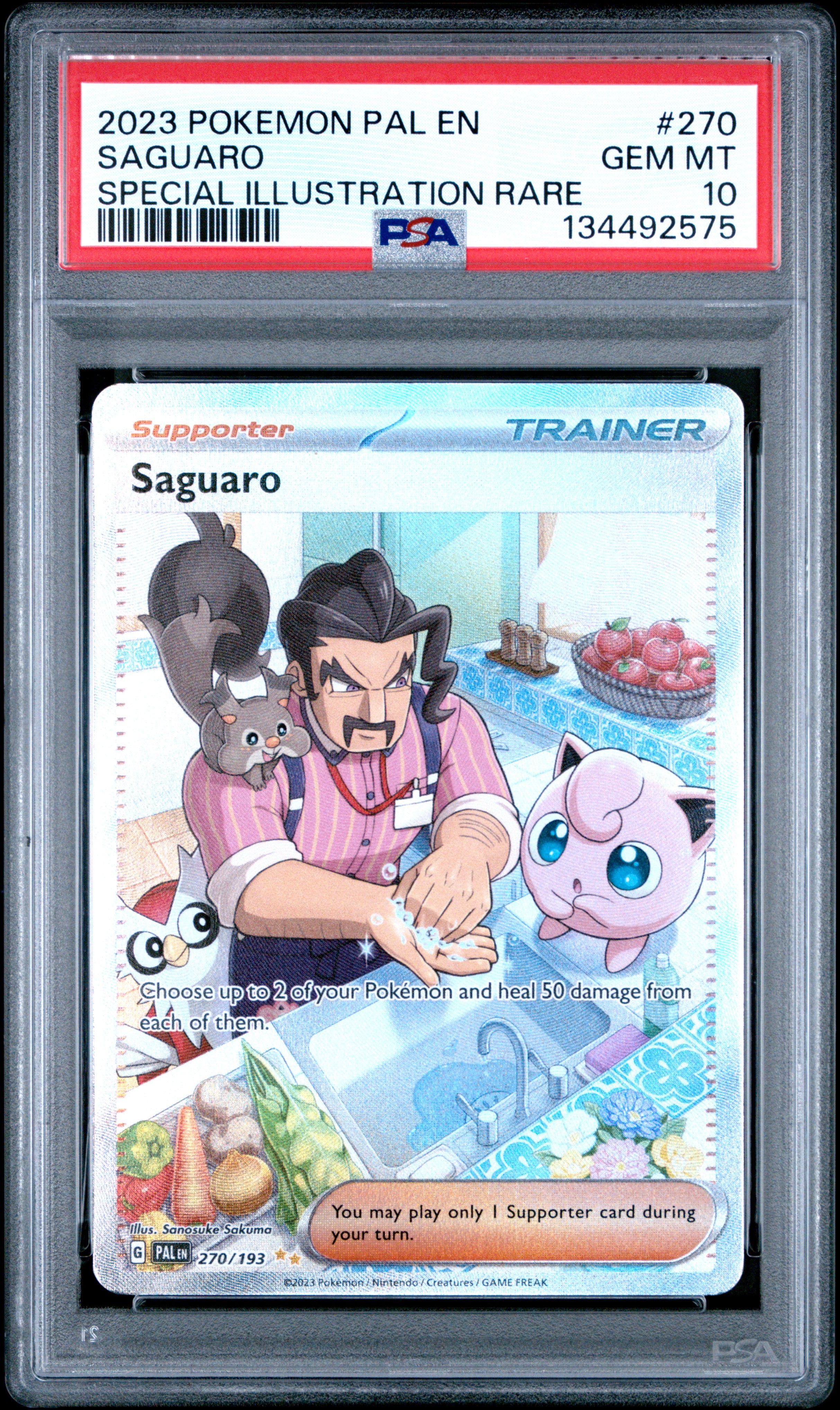 Saguaro PSA 10 - Paldea Evolved - Cert 134492575 Front