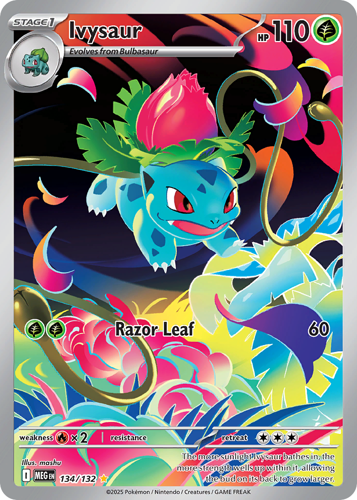 Ivysaur 134/132 - Illustration Rare - Mega Evolution Base - Near Mint Pokemon Card