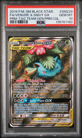 Venusaur & Snivy GX PSA 10 - SM Black Star Promo - Cert 136761160 Front