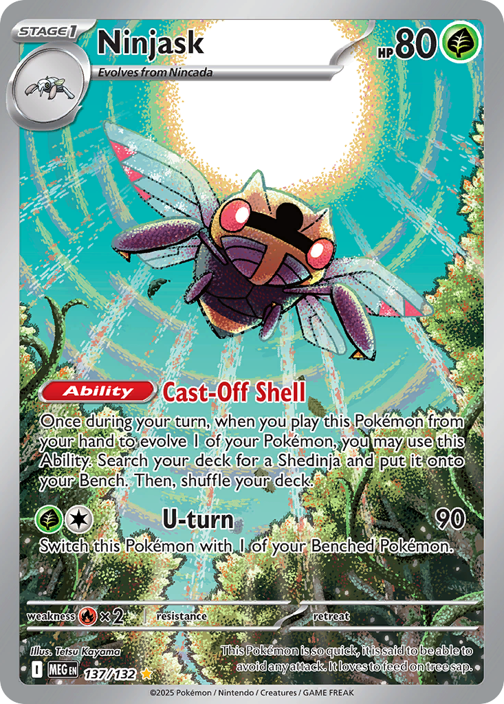 Ninjask 137/132 - Illustration Rare - Mega Evolution Base - Near Mint Pokemon Card