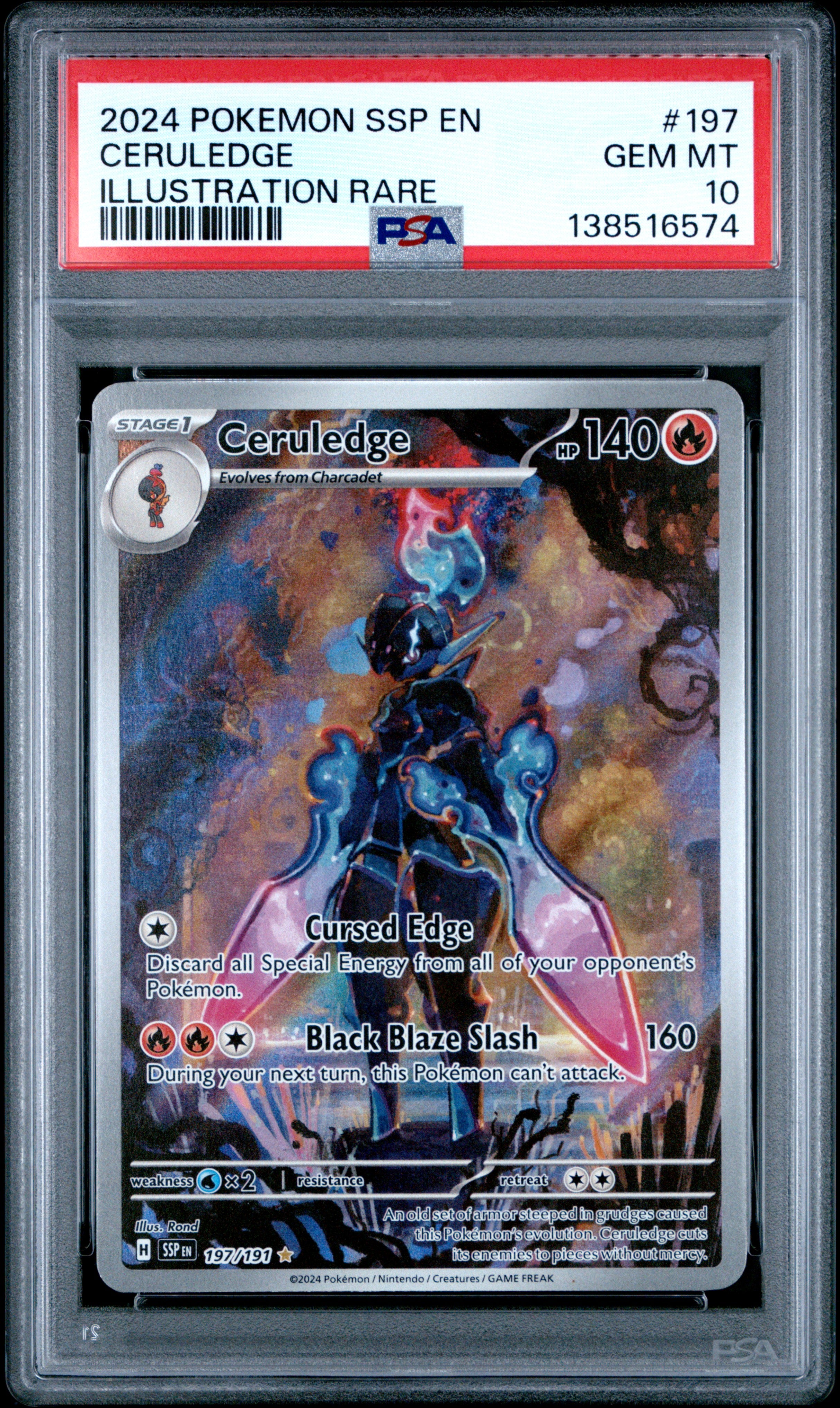 Ceruledge PSA 10 - Surging Sparks - Cert 138516574 Front