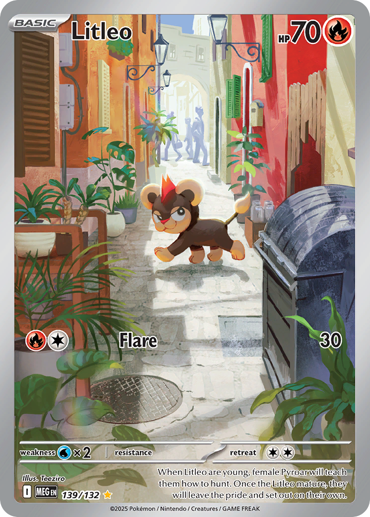 Litleo 139/132 - Illustration Rare - Mega Evolution Base - Near Mint Pokemon Card