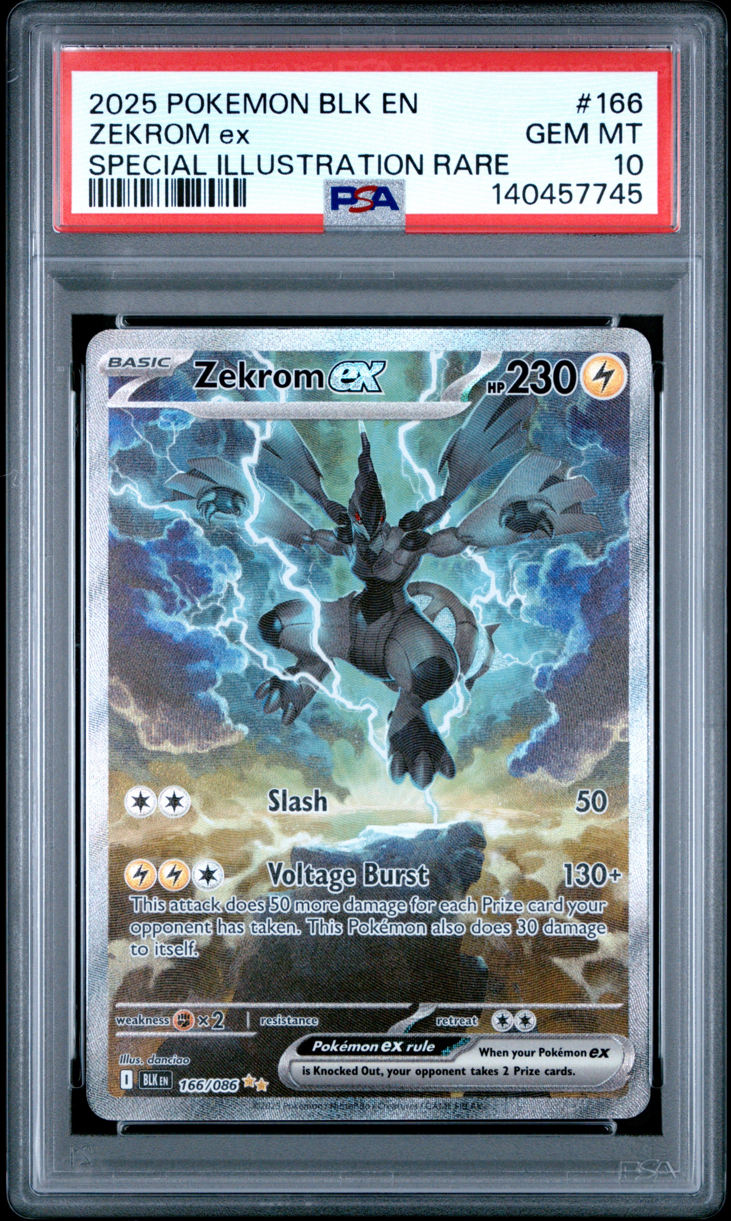 Zekrom Ex PSA 10 Front - Black Bolt