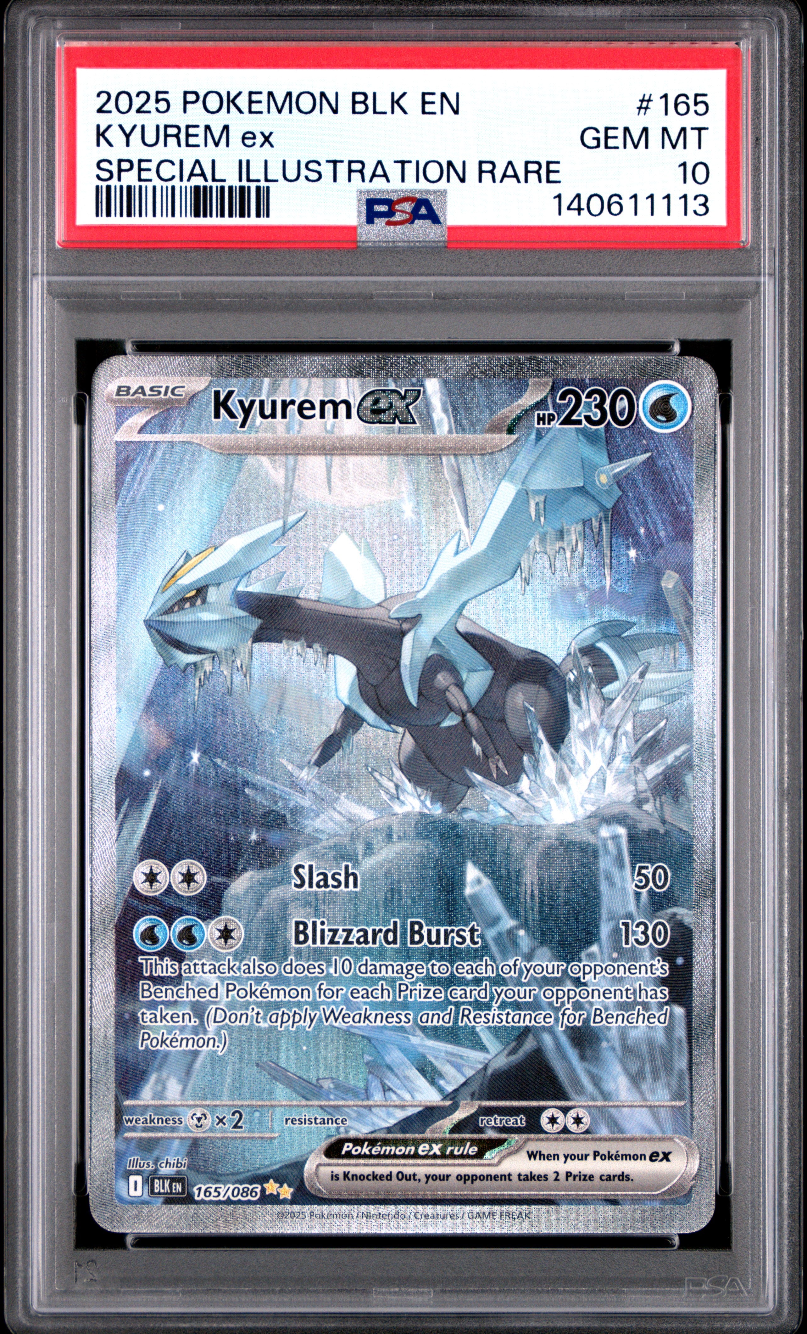 Kyurem ex PSA 10 - Black Bolt - Cert 140611113 Front