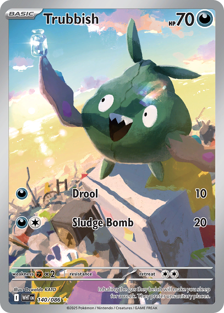 Trubbish 140/086 WHT - Illustration Rare - White Flare - Near Mint Pokemon Card