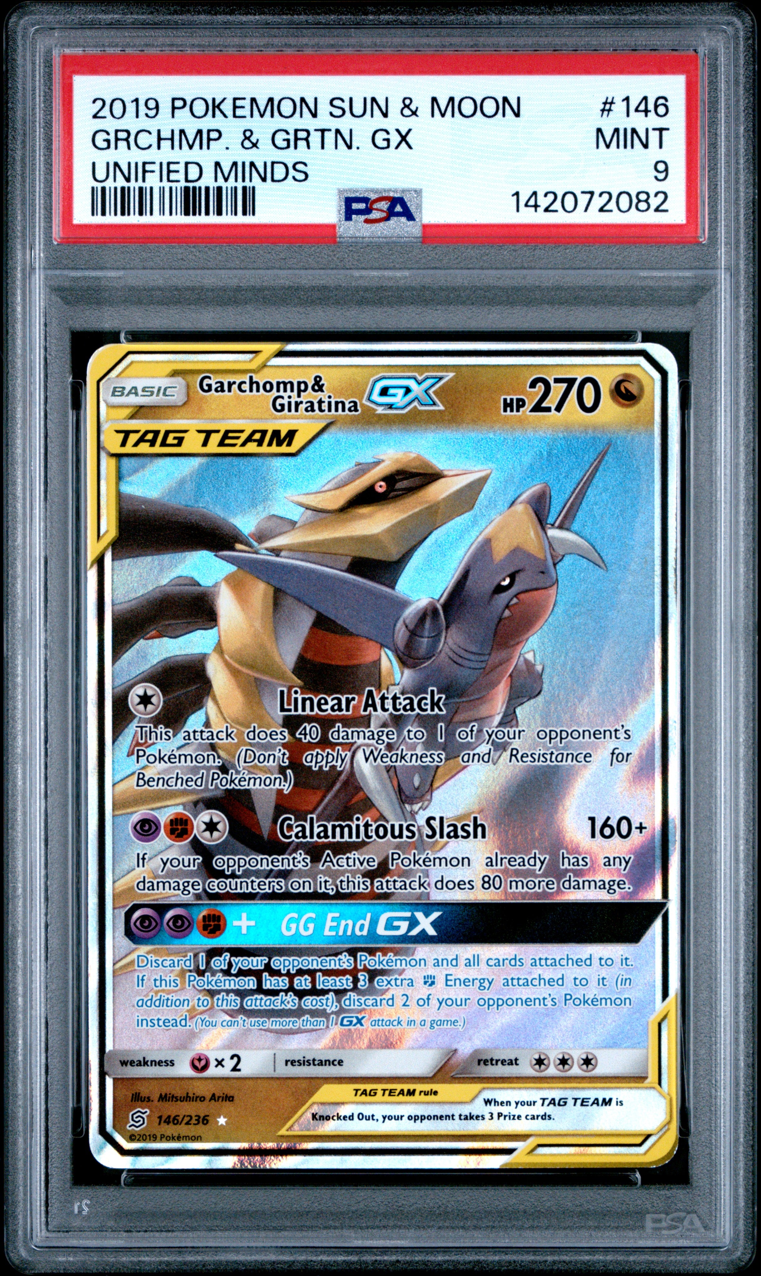 Garchomp & Giratina PSA 9 Front - Unified Minds