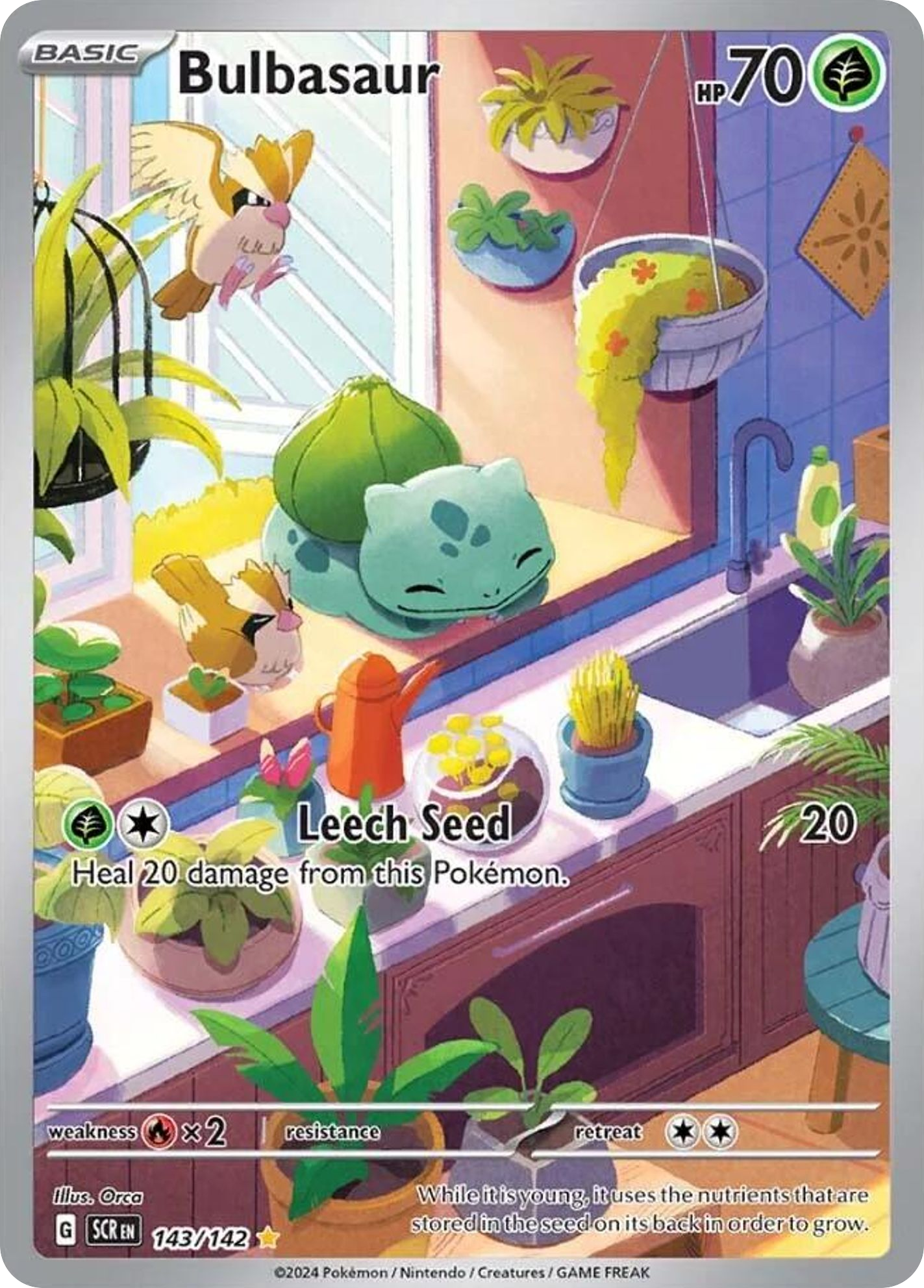 Bulbasaur 143/142 - Illustration Rare - Stellar Crown - Near Mint Pokemon Card