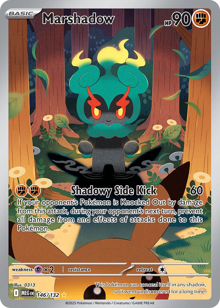 Marshadow 146/132 - Illustration Rare - Mega Evolution Base - Near Mint Pokemon Card