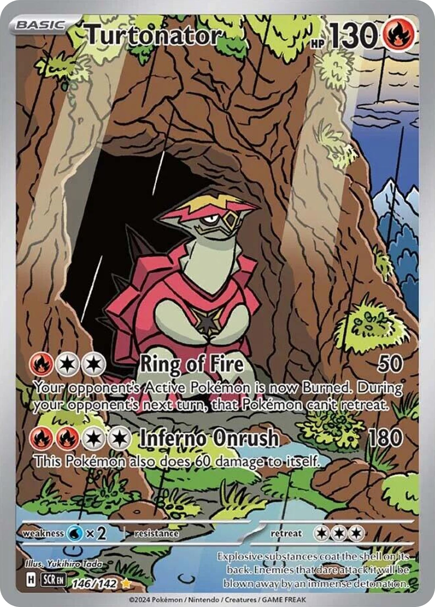 Turtonator 146/142 - Illustration Rare - Stellar Crown - Near Mint Pokemon Card