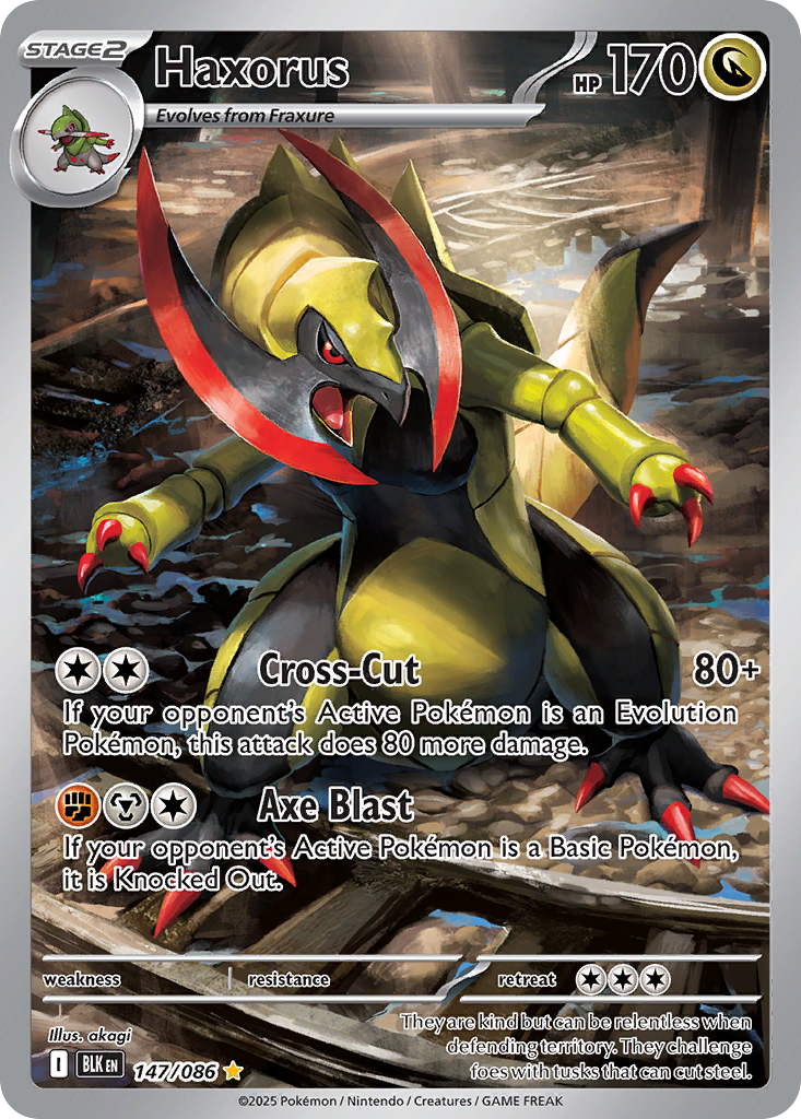 Haxorus 147/086 BLK - Illustration Rare - Black Bolt - Near Mint Pokemon Card