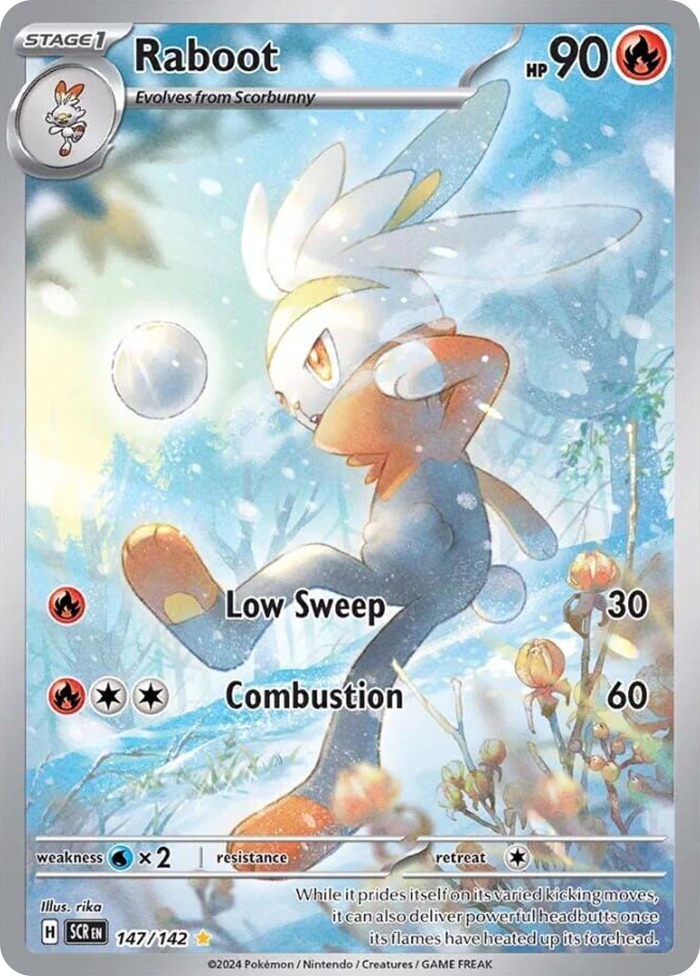 Raboot 147/142 - Illustration Rare - Stellar Crown - Near Mint Pokemon Card