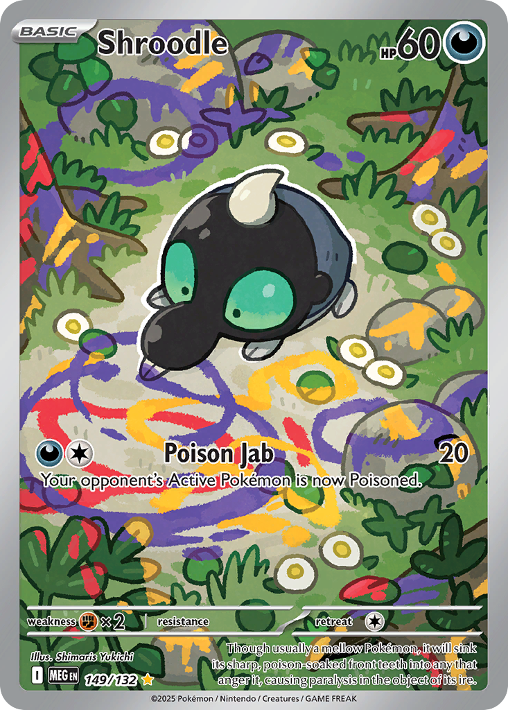 Shroodle 149/132 - Illustration Rare - Mega Evolution Base - Near Mint Pokemon Card