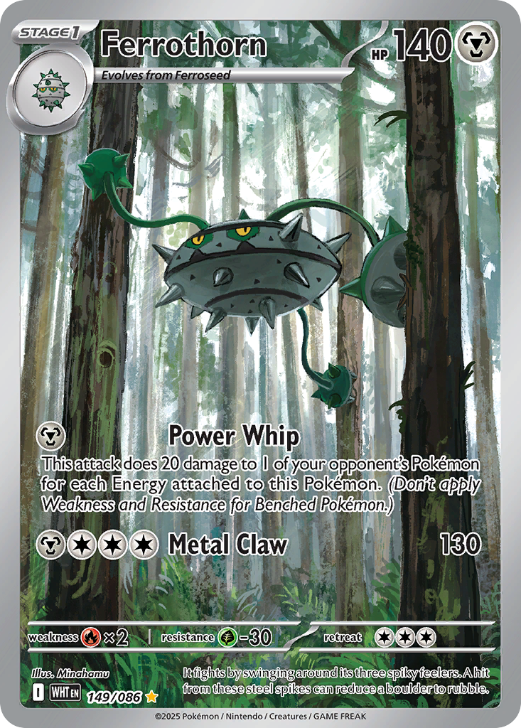 Ferrothorn 149/086 WHT - Illustration Rare - White Flare - Near Mint Pokemon Card