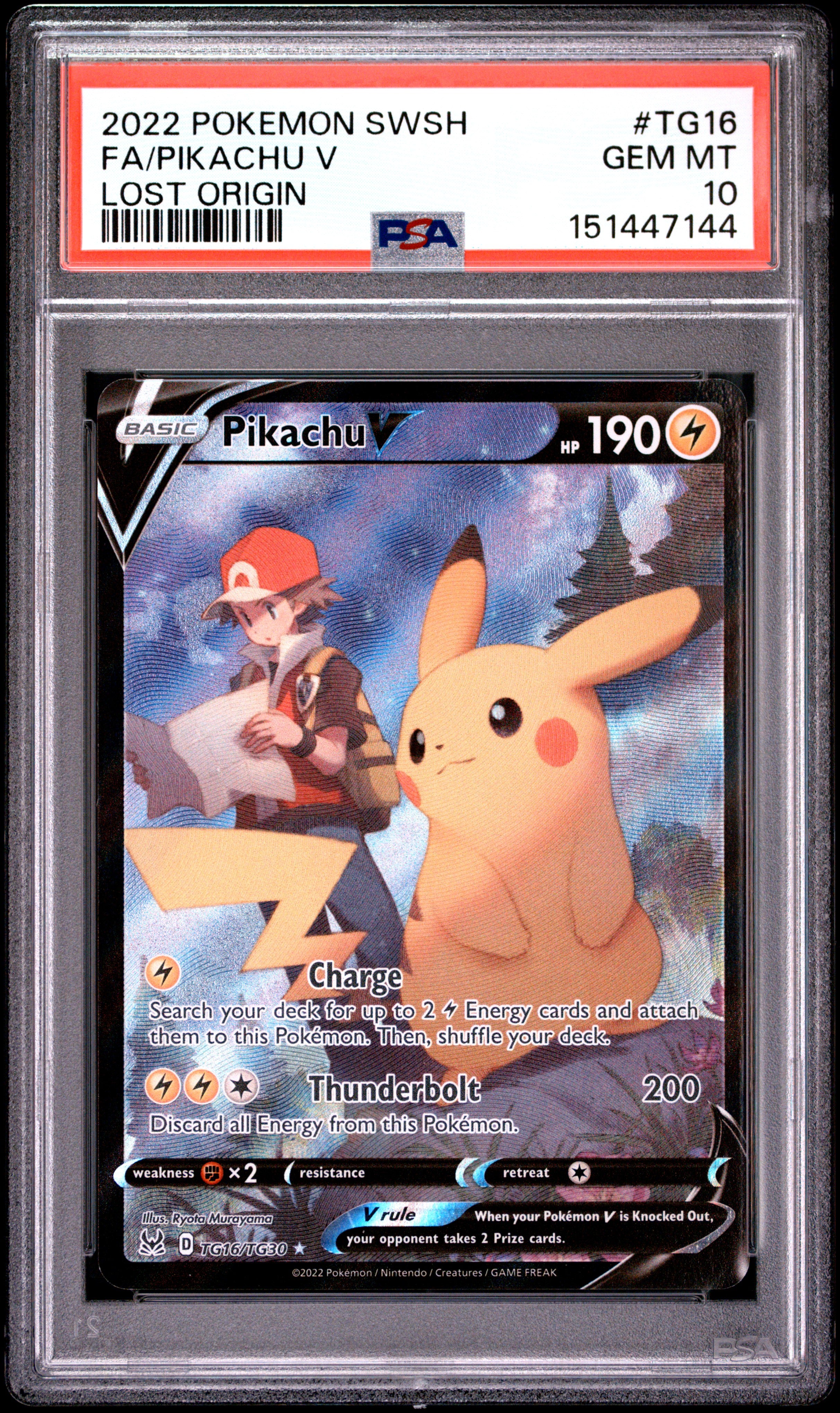 Pikachu V PSA 10 - Lost Origin - Cert 151447144 Front