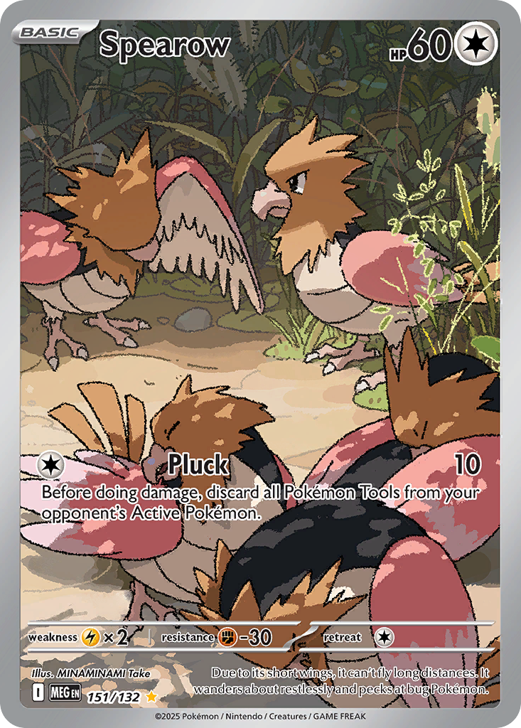 Spearow 151/132 - Illustration Rare - Mega Evolution Base - Near Mint Pokemon Card