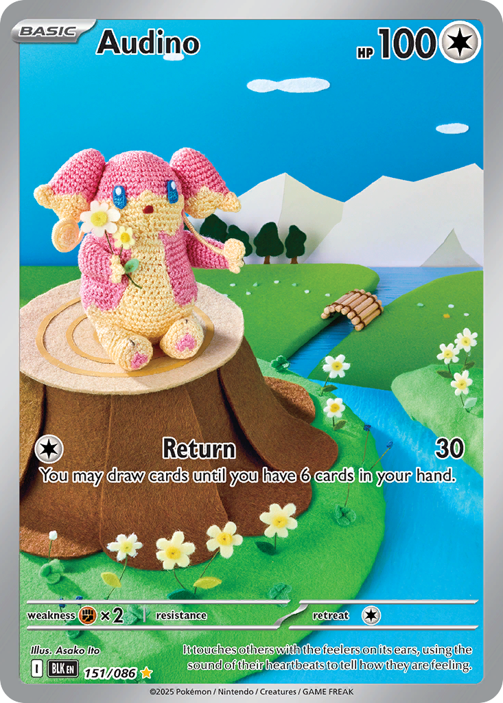 Audino 151/086 BLK - Illustration Rare - Black Bolt - Near Mint Pokemon Card
