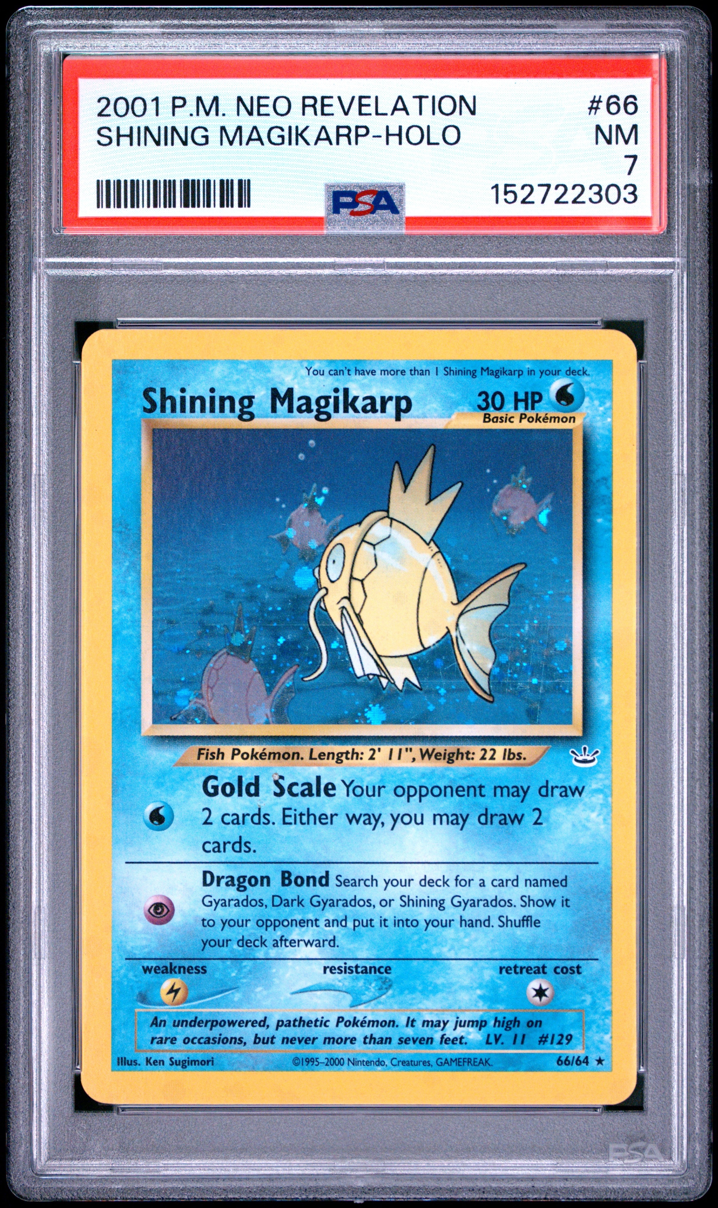 Shining Magikarp PSA 7 - Neo Revelation - Cert 152722303 Front