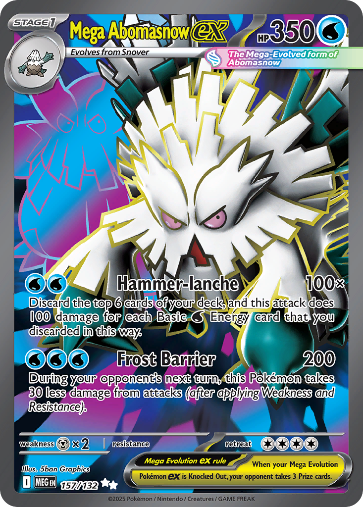 Mega Abomasnow ex 157/132 - Full Art - Mega Evolution Base - Near Mint Pokemon Card