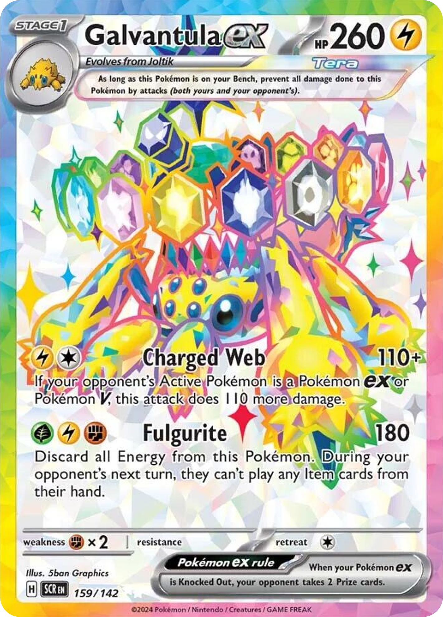 Galvantula ex 159/142 - Full Art - Stellar Crown - Near Mint Pokemon Card