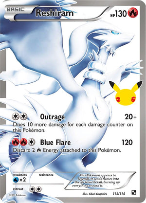 Reshiram 113/114 CC - Celebrations Classic - Near Mint Pokemon Card