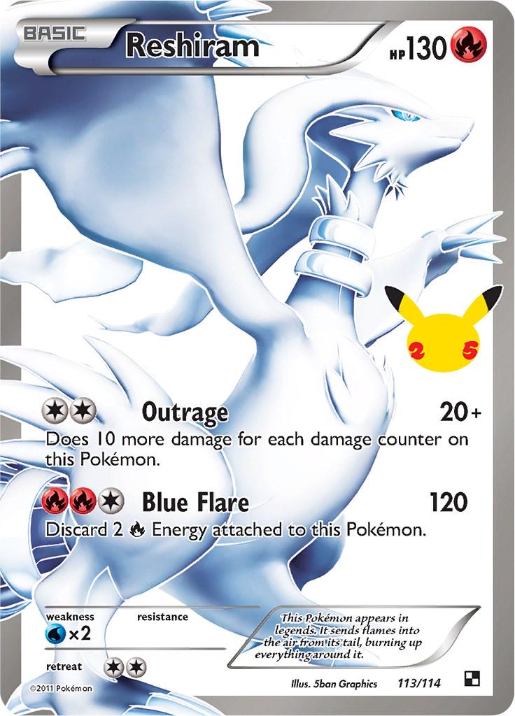 Reshiram 113/114 CC - Celebrations Classic - Near Mint Pokemon Card